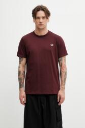 Fred Perry t-shirt férfi pamut - burgundia M - answear - 19 990 Ft