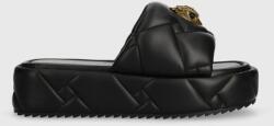 Kurt Geiger London bőr papucs Kensington Puff Flatform - fekete Női 36.5