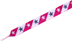 Tobby STARS / Gyerek lapos, rugalmas cipőfűző - fehér/rózsaszín 95 cm (040632)