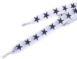 Tobby STARS / Gyerek rugalmas cipőfűző lapos - fehér 95 cm (040629)