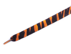 Tobby ZEBRA / Gyerek lapos, rugalmas cipőfűző - narancssárga/fekete 95 cm (040617)