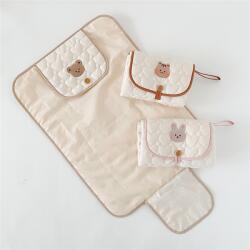 Flippy Pătura multifuncțională impermeabilă Flippy pentru schimbat scutec, bumbac, 50 x 70 cm, model veveriță, bej (133912)
