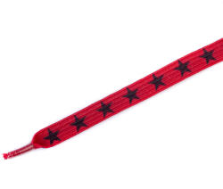 Tobby STARS / Gyerek lapos, rugalmas cipőfűző - piros/fekete 95 cm (040628)