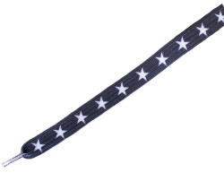 Tobby STARS / Gyerek lapos, rugalmas cipőfűző - fekete, 95 cm (040631)
