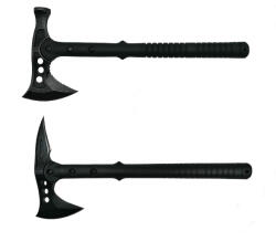 Depox Set doua Topoare Survivor, otel inoxidabil, DEPOX®, negru, 39 cm, teaca inclusa (0959)