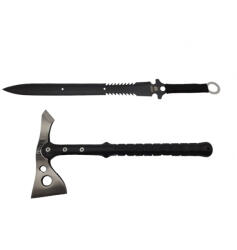 DEPOX Set topor si sabie de vanatoare, DEPOX®, argintiu, 38 cm, teaca inclusa (0957)