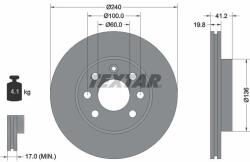 TEXTAR féktárcsa TEXTAR 92111403 for OPEL (92111403)