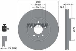 TEXTAR féktárcsa TEXTAR 92256803 for OPEL, VAUXHALL, CADILLAC (92256803)