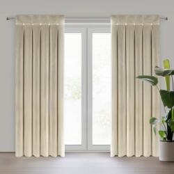 Takoy Bézs bársony sötétítő függöny díszgombokkal 85x250 cm (kész méret) alagutas - ALITA