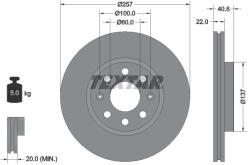 TEXTAR féktárcsa TEXTAR 92145703 for FIAT, OPEL, VAUXHALL (92145703)