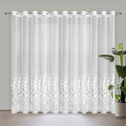 Takoy Fehér függöny hálós anyagból hímzéssel 300x250 cm ringlivel - TALINA