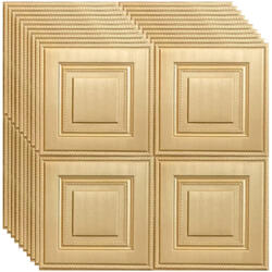 HOZRO Tapet 3D autoadeziv, Model imitatie caramida, design modern, foarte usor de montat, Auriu patrate