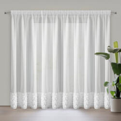 Takoy Fehér hálós függöny 3D-s rózsa applikációval 350x270 cm ráncolószalaggal - ROSES3 - Eva Minge