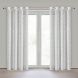 Takoy Fehér függöny etaminból azsúrmintával 140x250 cm ringlivel - RAYA