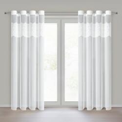 Takoy Fehér hálós függöny hímzett applikációval 140x250 cm ringlivel - AFRODITA