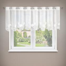 Takoy Fehér finom hálós függöny elegáns hímzéssel 350x70 cm ringlivel - LETI