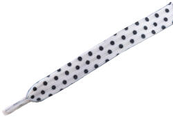 Tobby dots / Детски плоски еластични връзки за обувки - бели 95 см (040622)