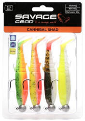 Savage Gear Cannibal Shad 8cm Darkwater Mix 7.5g #2/0 (4 db/csomag) gumihal