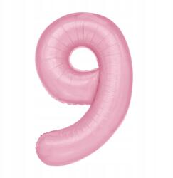 PartyPal Fólia lufi 9-es szám, rózsaszín, 100 cm