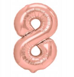 PartyPal Fólia lufi 8-as szám, rózsaarany, 100 cm