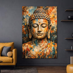 DUBLEZ Tablou de perete din lemn - Buddha în culori