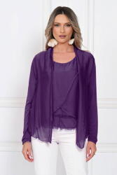 SHOPIKA Blazer dama lejer cu design fluid si insertie din matase, croi relaxat, mov Talie unica