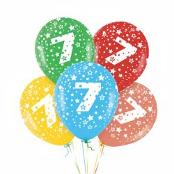 PartyBee Lufik Számmal 7 Színes 30cm 5db 7 Születésnapra Szett