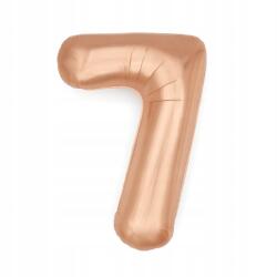 PartyBee Fólia lufi Szám 7 Rózsaszín Arany Rose Gold 100cm XXL nagy héliumos lufi