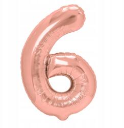 PartyPal Fólia lufi 6-os szám Rose Gold 100cm