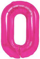 PartyPal Fólia lufi 0-ás szám, sötét rózsaszín, 100 cm