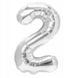 PartyPal Ezüst 2-es számú fólia lufi 100cm