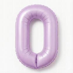 PartyBee Fólia lufi Szám 0 Lila Matt 100cm Születésnapra