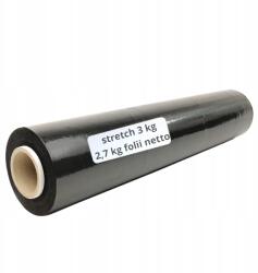  Strecz fólia 3kg Fekete 2, 7kg nettó fólia 23mic x1 (pak-stre-czar-50-3000-2700-300-23mic)