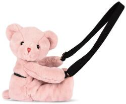 Doudou et Compagnie Geanta crossbody adorabila, Ursulet din plus, 30 cm, Roz pudra (DC4375)