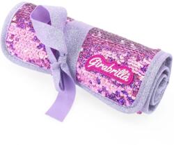 Nice Penar rulabil Girabrilla cu paiete reversibile si set 12 pixuri gel + 6 markere duble Pink (NC19013) Penar