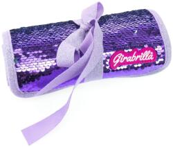Nice Penar rulabil Girabrilla cu paiete reversibile si set 12 pixuri gel + 6 markere duble Purple (NC19029) Penar