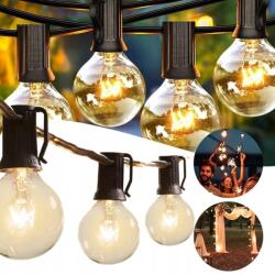  Kerti girland 10m Led lámpák 10x Izzók E14 230V Kültéri Lánc (GIRLANDA DO OGRODU na prąd)
