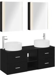vidaXL Комплект мебели за баня 5 бр. Черен дъб (3407088)