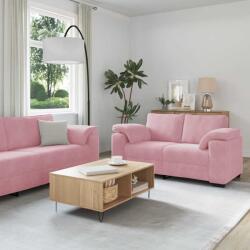 vidaXL Set de canapele cu perne, 3 piese, roz, catifea GartenMobel Dekor (3324670) Canapea