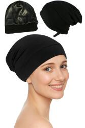 Linovit Store Bonetă de noapte pentru protecție păr cu interior din satin, Negru - Negru, Medium (2nn)