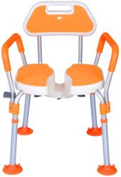 Linomag Scaun de baie/dus din aluminiu, Linomag®, Reglabil pe inaltime, Ventuze de prindere, Spatar, Manere detasabile, Suport dus, Spalare multi-directionala, Pentru varstnici si persoane cu dizabilitati, Po