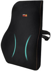 Linomag Perna lombara completa pentru scaun de birou sau masina, Linomag®, Spuma cu memorie, Negru, 44 x 37 x 12cm (pocs)