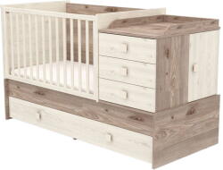 Hubners Patut Copii Hubners Transformabil din Lemn cu 5 Sertar Sofia Multi Kombi 120x70 cm Crem Nisip (PTH5SSMUKCN)