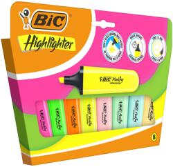 BIC lapos kiemelő, közepesen ferde hegyű, Neon/pasztell