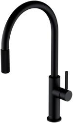 Omnires Baterie de bucatarie Omnires SWITCH, cu gura de scurgere extensibilă și sistem de filtrare a apei, negru mat (SW9059-FD1BL)