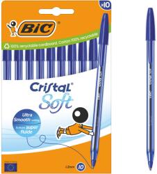 BIC Cristal Soft golyóstoll, 1, 2 mm-es hegy, kék, 10 db-os kiszerelés