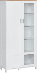 HOMCOM Bufet Modern 2 Uși 7 Rafturi Design Anti-Răsturnare Lemn Sticlă 76x36x160cm Alb | Aosom Romania (835-652) Bufet