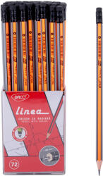 Daco Creion negru cu radiera Linea HB DACO - Set 72 (CG102-72)
