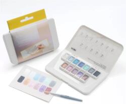 Himi 12 Colours in closing pans, brush, silver metallic edition (HMYSC244)