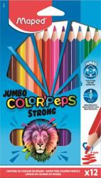 Maped Комплект цветни моливи, триъгълни, MAPED "Jumbo ColorPeps Strong", 12 различни цвята 863312 (863312)